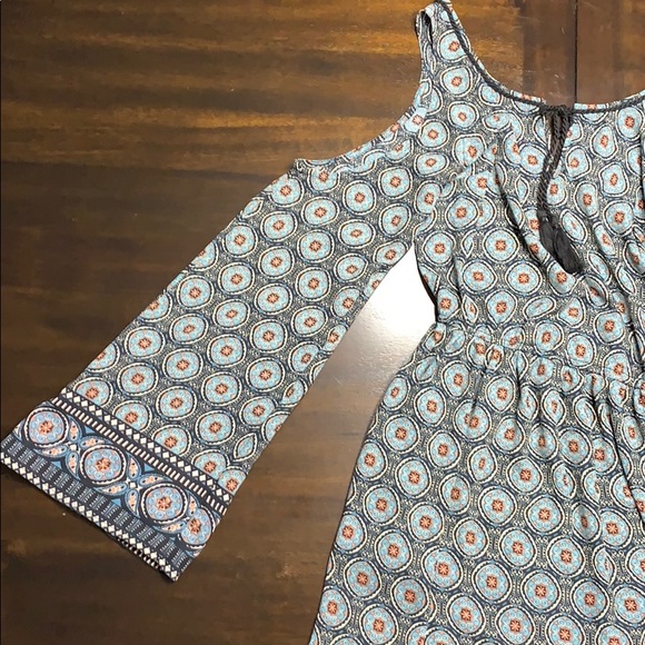 NWT Xhilaration Blue Cold Shoulder Dress - Picture 4 of 4